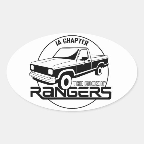 Iowa IA _ Rockinâ Rangers Chapter Early Gen Oval Sticker