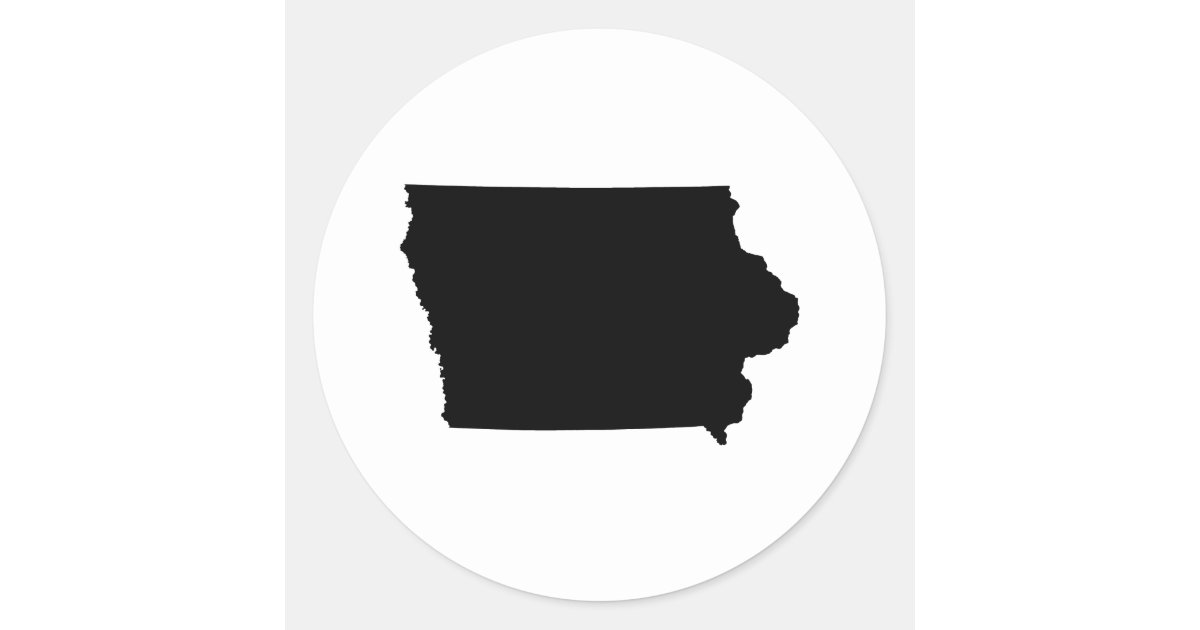 Iowa in Black and White Classic Round Sticker | Zazzle.com