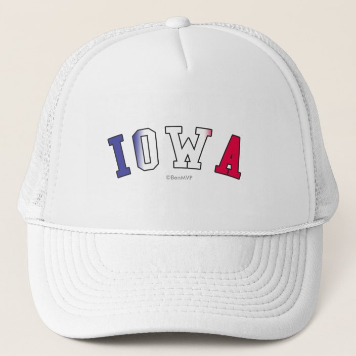 Iowa in State Flag Colors Trucker Hat