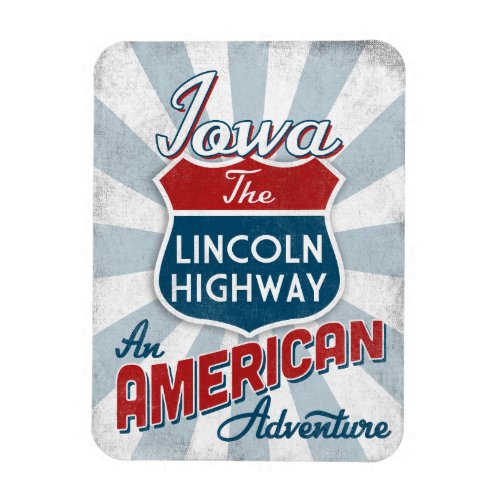 Iowa Lincoln Highway Vintage America Magnet