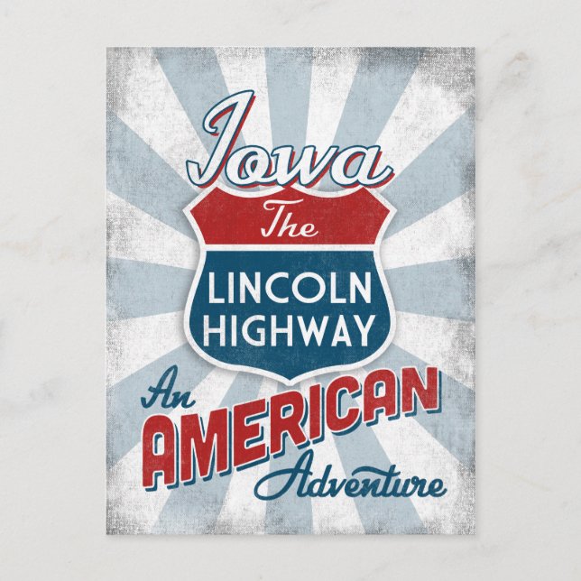 Iowa Lincoln Highway Vintage America Postcard (Front)