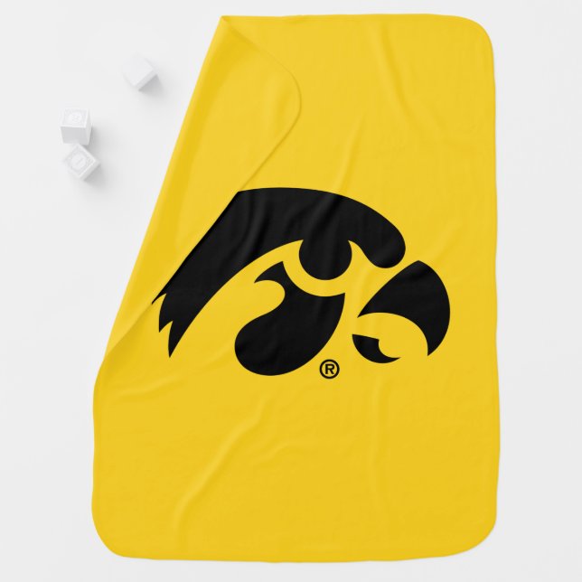Iowa Logo | Hawkeye Baby Blanket (In Situ)