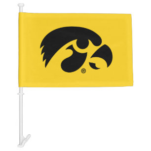 Iowa Logo Hawkeye Car Flag