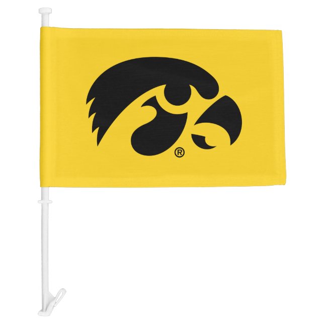 Iowa Logo | Hawkeye Car Flag (Front)