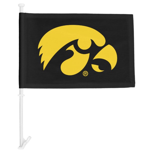 Iowa Logo | Hawkeye Car Flag (Front)