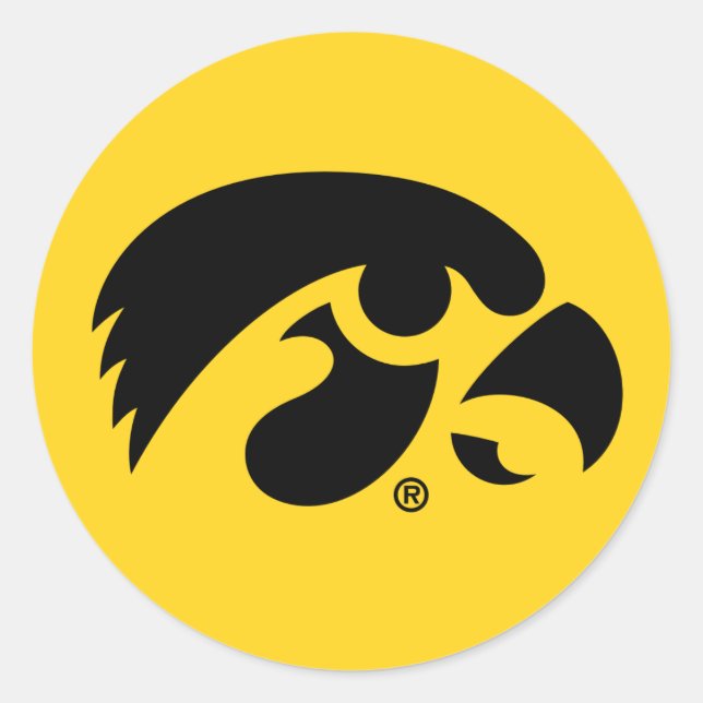 Iowa Logo | Hawkeye Classic Round Sticker (Front)