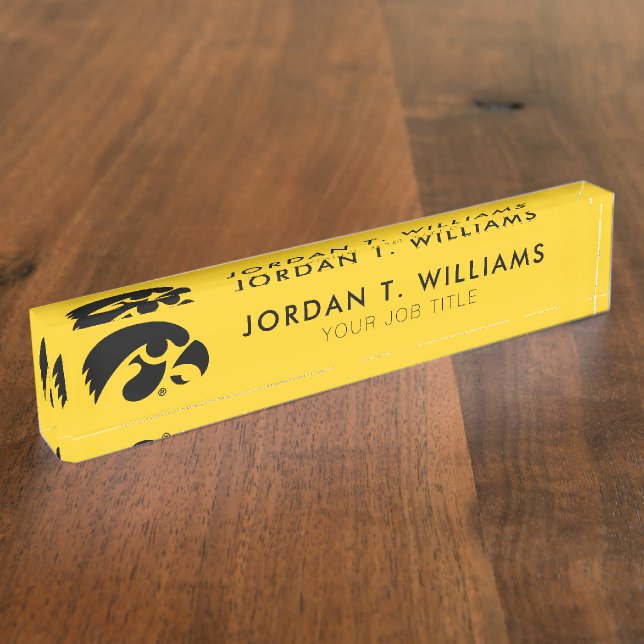 Iowa Logo | Hawkeye Desk Name Plate (Side)