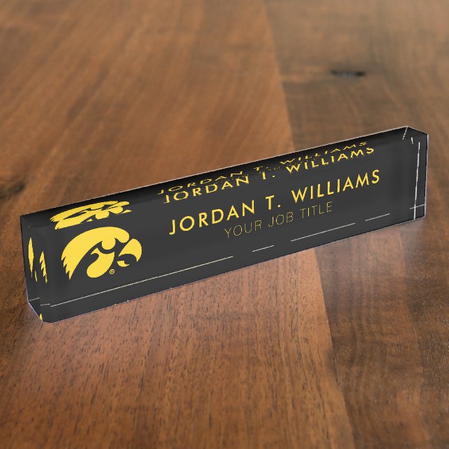 Iowa Logo | Hawkeye Desk Name Plate (Side)