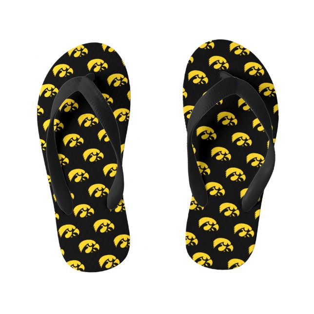 Iowa Logo | Hawkeye Kid's Flip Flops (Footbed)
