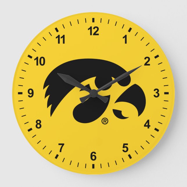 Iowa Logo | Hawkeye Large Clock (Front)