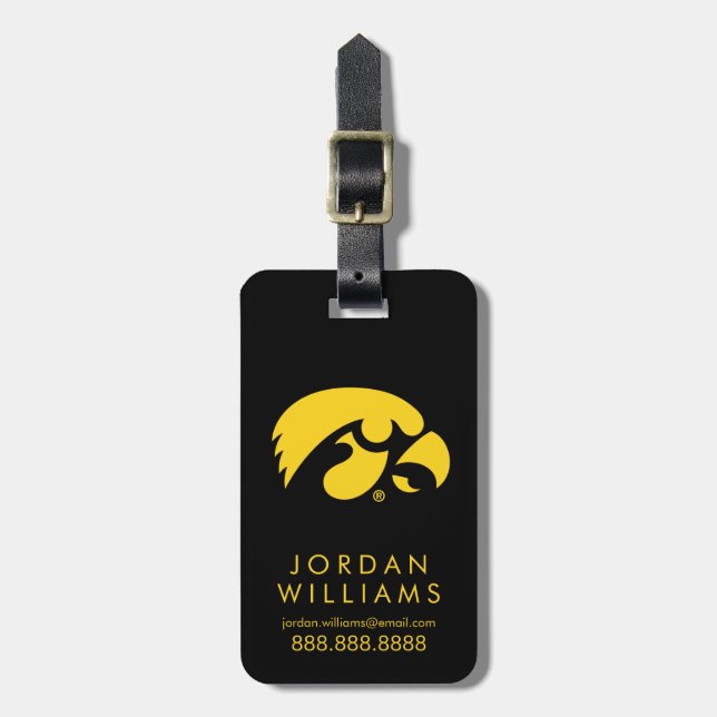 Iowa Logo | Hawkeye Luggage Tag (Front Vertical)