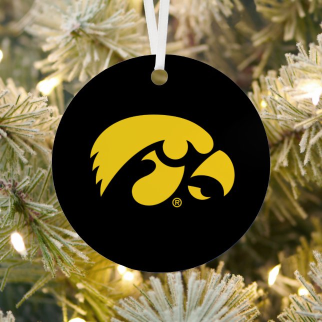 Iowa Logo | Hawkeye Metal Ornament (Insitu)