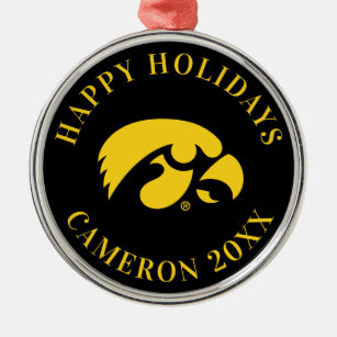Iowa Logo   Hawkeye Metal Ornament