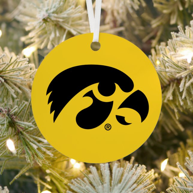 Iowa Logo | Hawkeye Metal Ornament (Insitu)
