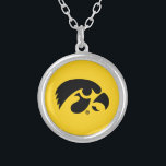 Iowa Logo | Hawkeye Silver Plated Necklace<br><div class="desc">Check out these official UI products. All of these products are customizable so you can add your class year,  name,  or sport. Personalize your Iowa University merchandise on Zazzle.com!  You can find something here to show off your Hawkeye pride every day!</div>