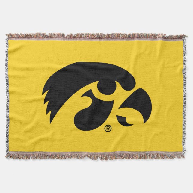 Iowa Logo | Hawkeye Throw Blanket (Front)