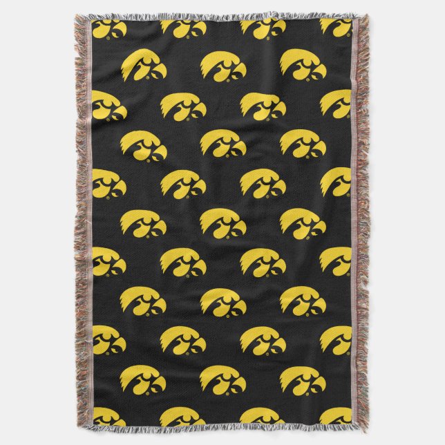 Iowa Logo | Hawkeye Throw Blanket (Front Vertical)