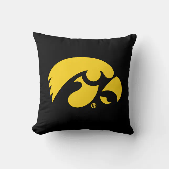 Iowa Logo | Hawkeye Throw Pillow | Zazzle