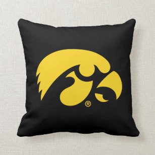 Iowa Logo   Hawkeye Throw Pillow