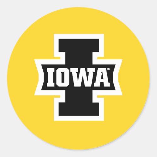 Iowa Logotype Classic Round Sticker