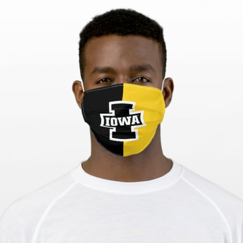 Iowa Logotype Colorblock Adult Cloth Face Mask