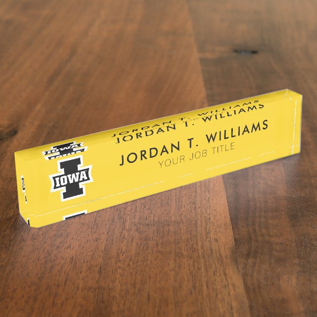 Iowa Logotype Desk Name Plate (Side)