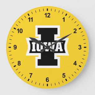 Iowa Logotype Large Clock
