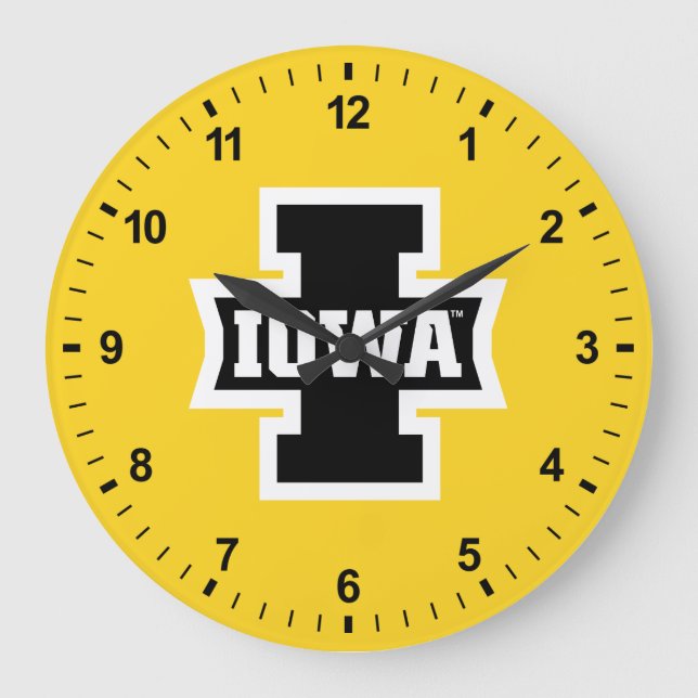 Iowa Logotype Large Clock (Front)