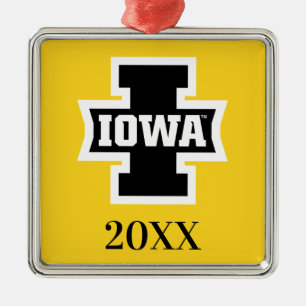 Iowa Logotype Metal Ornament