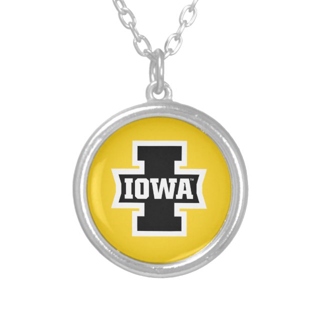 Iowa Logotype Silver Plated Necklace (Front)
