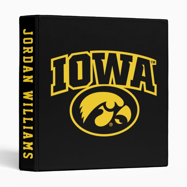 Iowa Logotype with Hawkeye 3 Ring Binder (Front/Spine)
