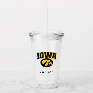 Iowa Logotype with Hawkeye Acrylic Tumbler