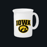 Iowa Logotype with Hawkeye Beverage Pitcher<br><div class="desc">Check out these official UI products. All of these products are customizable so you can add your class year,  name,  or sport. Personalize your Iowa University merchandise on Zazzle.com!  You can find something here to show off your Hawkeye pride every day!</div>