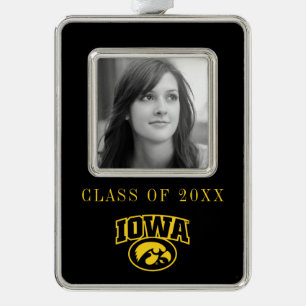 Iowa Logotype with Hawkeye Christmas Ornament