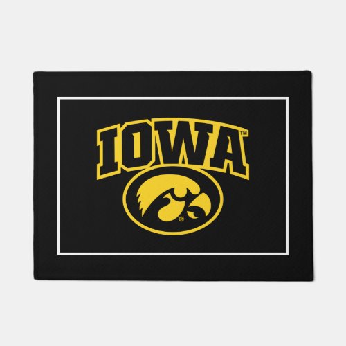 Iowa Logotype with Hawkeye Doormat
