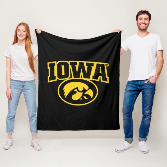 Iowa Logotype with Hawkeye Fleece Blanket | Zazzle.com