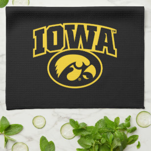 Iowa Logotype with Hawkeye Kitchen Towel
