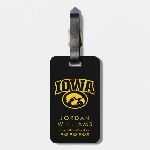 Iowa Logotype with Hawkeye Luggage Tag