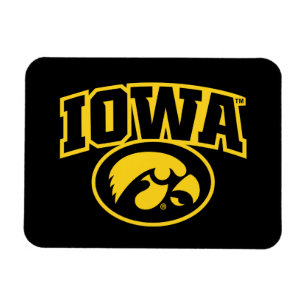 Iowa Logotype with Hawkeye Magnet