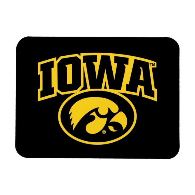 Iowa Logotype with Hawkeye Magnet (Horizontal)