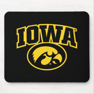 Iowa Logotype with Hawkeye Mouse Pad