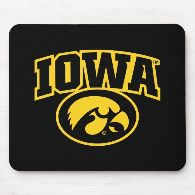 Iowa Logotype with Hawkeye Mouse Pad (Front)