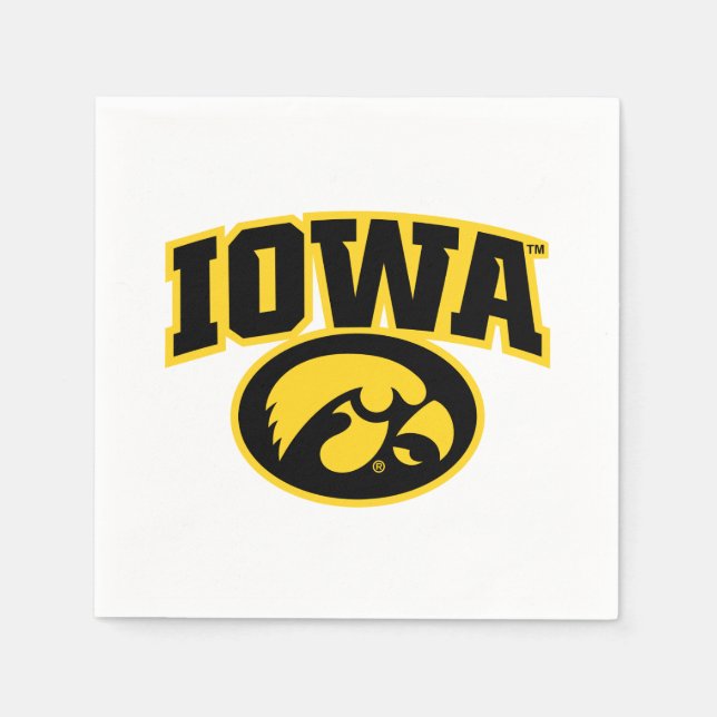 Iowa Logotype with Hawkeye Napkins (Front)
