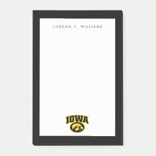 Iowa Logotype with Hawkeye Post-it Notes
