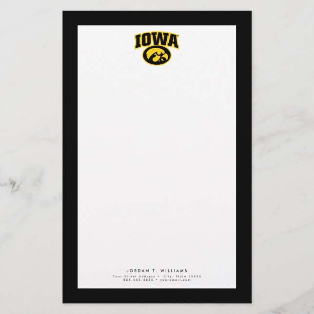 Iowa Logotype with Hawkeye Stationery (Front)