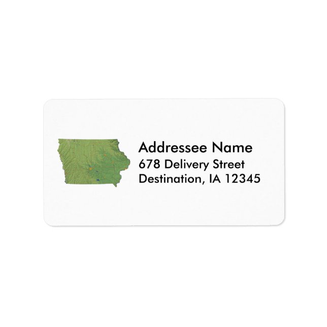 Iowa Map Address Label (Front)