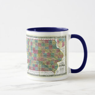 Iowa Map and State Flag Mug