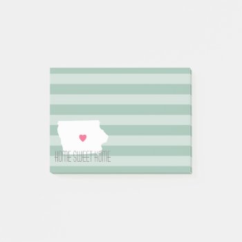 Iowa Map Home State Love With Custom Heart Post-it Notes by MyGiftShop at Zazzle