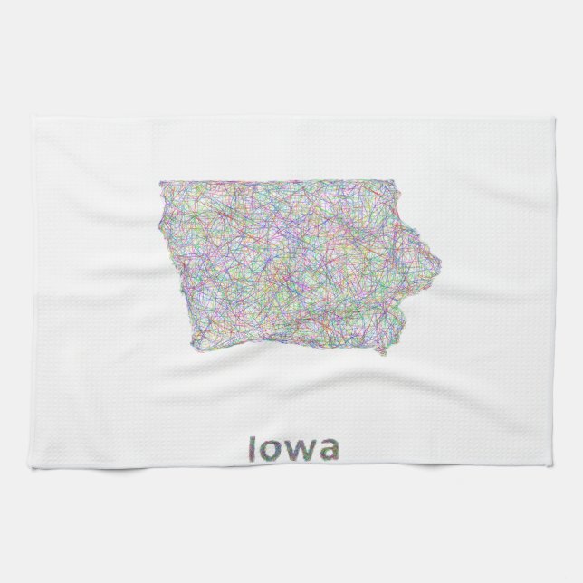 Iowa map kitchen towel (Horizontal)