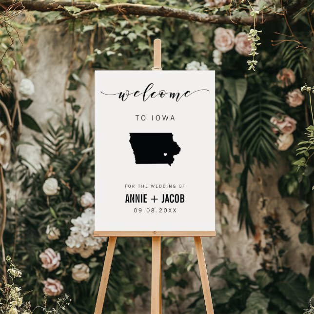 Iowa Map Wedding Welcome Sign,  Foam Board (Creator Uploaded)